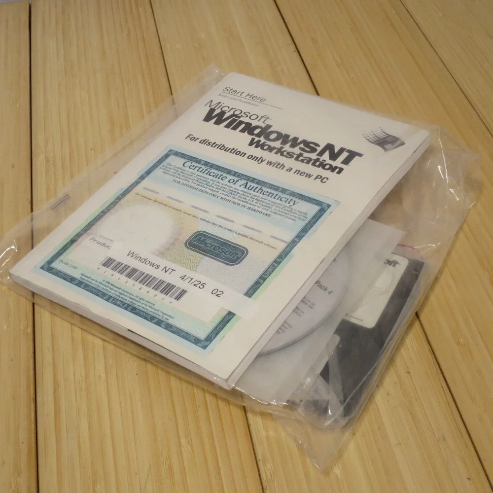 Microsoft Windows NT Workstation 4.0 SP4 CD-ROM, 3.5‎ Floppies, Manual & COA 02